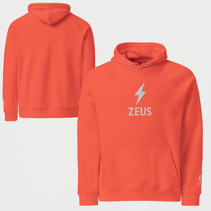 Zeus Bolt Hoodie – Embroidered Front – premium Greek mythology streetwear by Olympian Studio