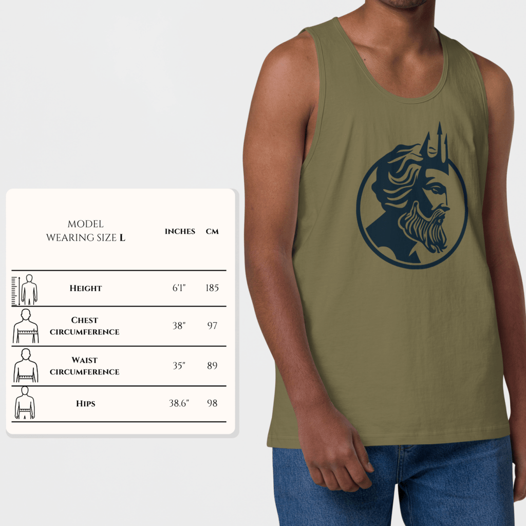 Poseidon Crest Tank Light - Poseidon Men's Tank Top for Men - Olympian Studio