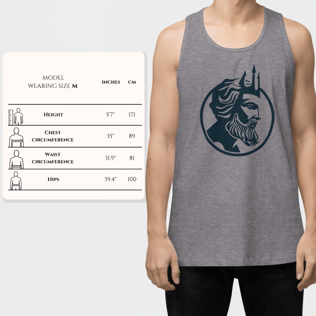 Poseidon Crest Tank Light - Poseidon Men's Tank Top for Men - Olympian Studio