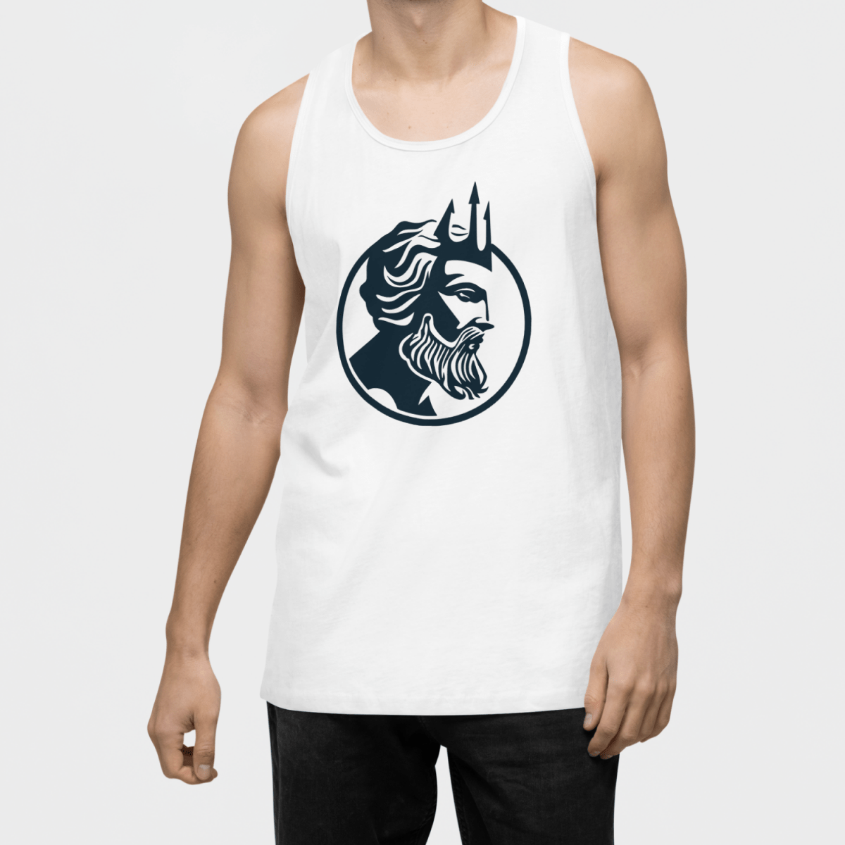 Poseidon Crest Tank Light - Poseidon Men's Tank Top for Men - Olympian Studio