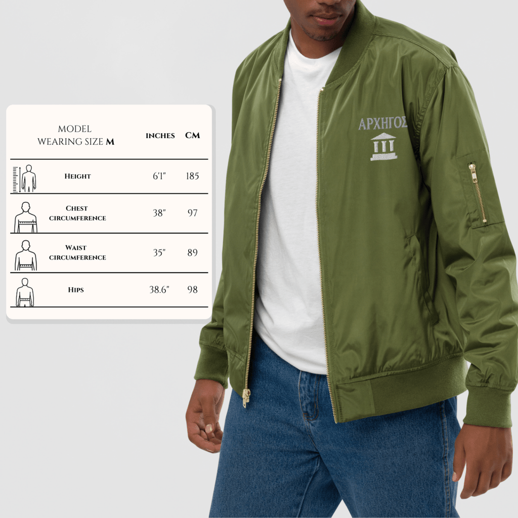 Premium recycled bomber jacket - Poseidon Recycled Bomber Jacket for Men - Olympian Studio
