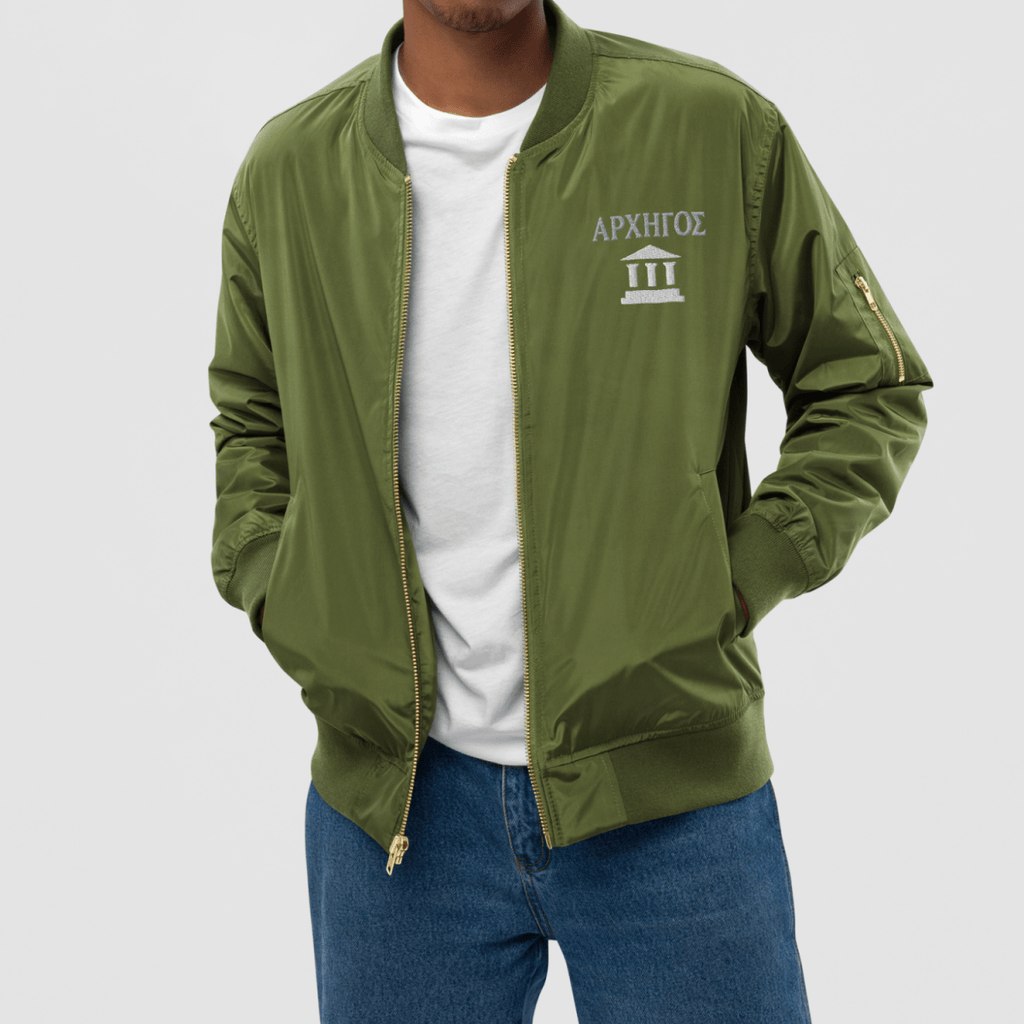 Premium recycled bomber jacket - Poseidon Recycled Bomber Jacket for Men - Olympian Studio