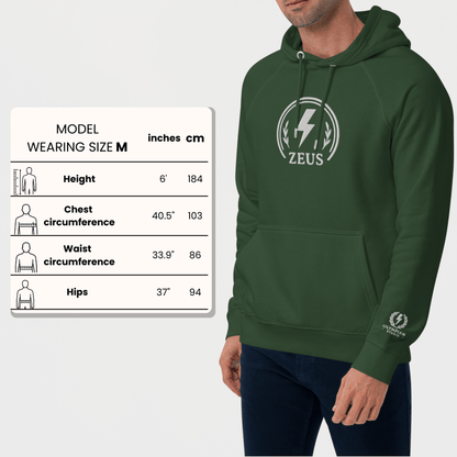 Zeus Bolt Hoodie – Embroidered Crest – premium Greek mythology streetwear by Olympian Studio