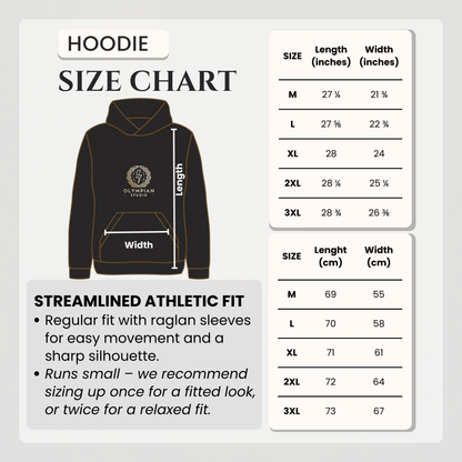 ZEUS Icon Hoodie – Minimalist Symbol of Power – premium Greek mythology streetwear by Olympian Studio