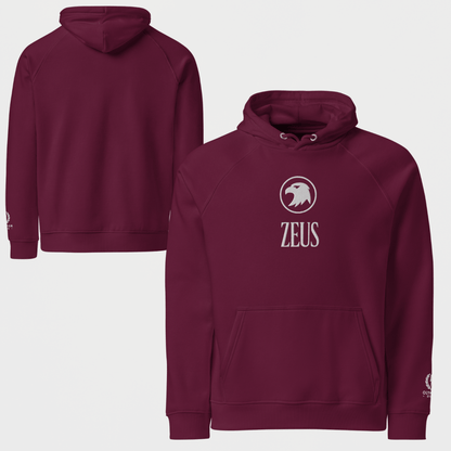 Zeus Eagle Hoodie – Embroidered Front – premium Greek mythology streetwear by Olympian Studio