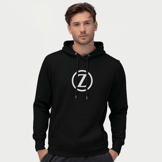 Zeus Emblem Hoodie – Embroidered Circle Z – premium Greek mythology streetwear by Olympian Studio