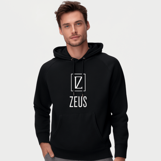 ZEUS Icon Hoodie – Minimalist Symbol of Power – premium Greek mythology streetwear by Olympian Studio