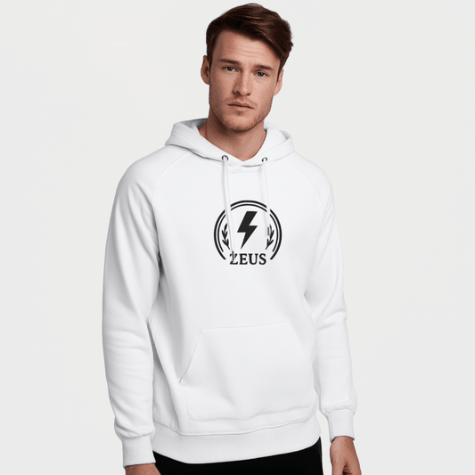 Zeus Laurel Crest Hoodie – Embroidered Front Design – premium Greek mythology streetwear by Olympian Studio