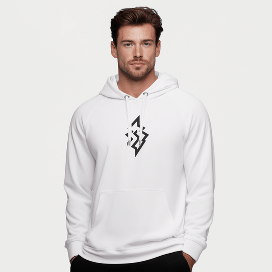 Zeus Lightning Crest Hoodie – Embroidered Front – premium Greek mythology streetwear by Olympian Studio