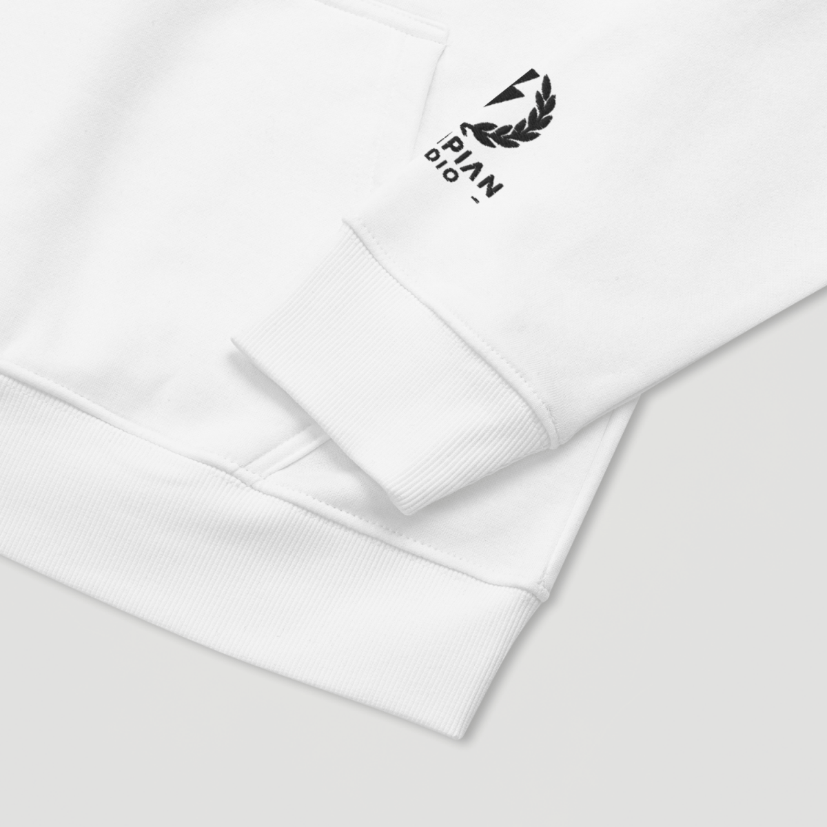 Zeus Crest Hoodie – Embroidered Front Z, Back Print Shield – premium Greek mythology streetwear by Olympian Studio