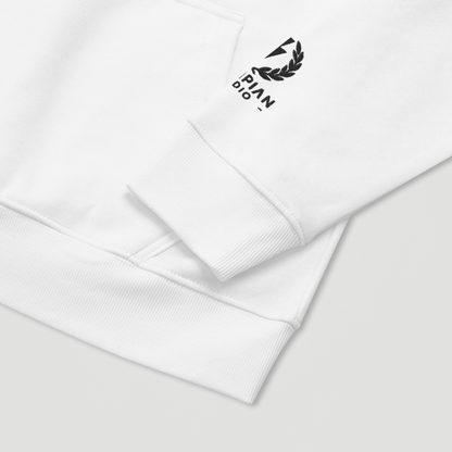 Zeus Crest Hoodie – Embroidered Front Z, Back Print Shield – premium Greek mythology streetwear by Olympian Studio
